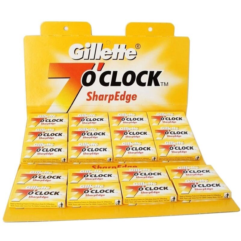 Gillette 7 O clock Yellow 100 double edge razor blades 
