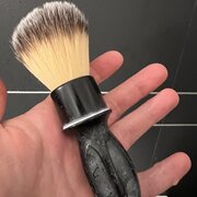 RazoRock 400 Matte Black Plissoft synthetic shaving brush. 24mm knot