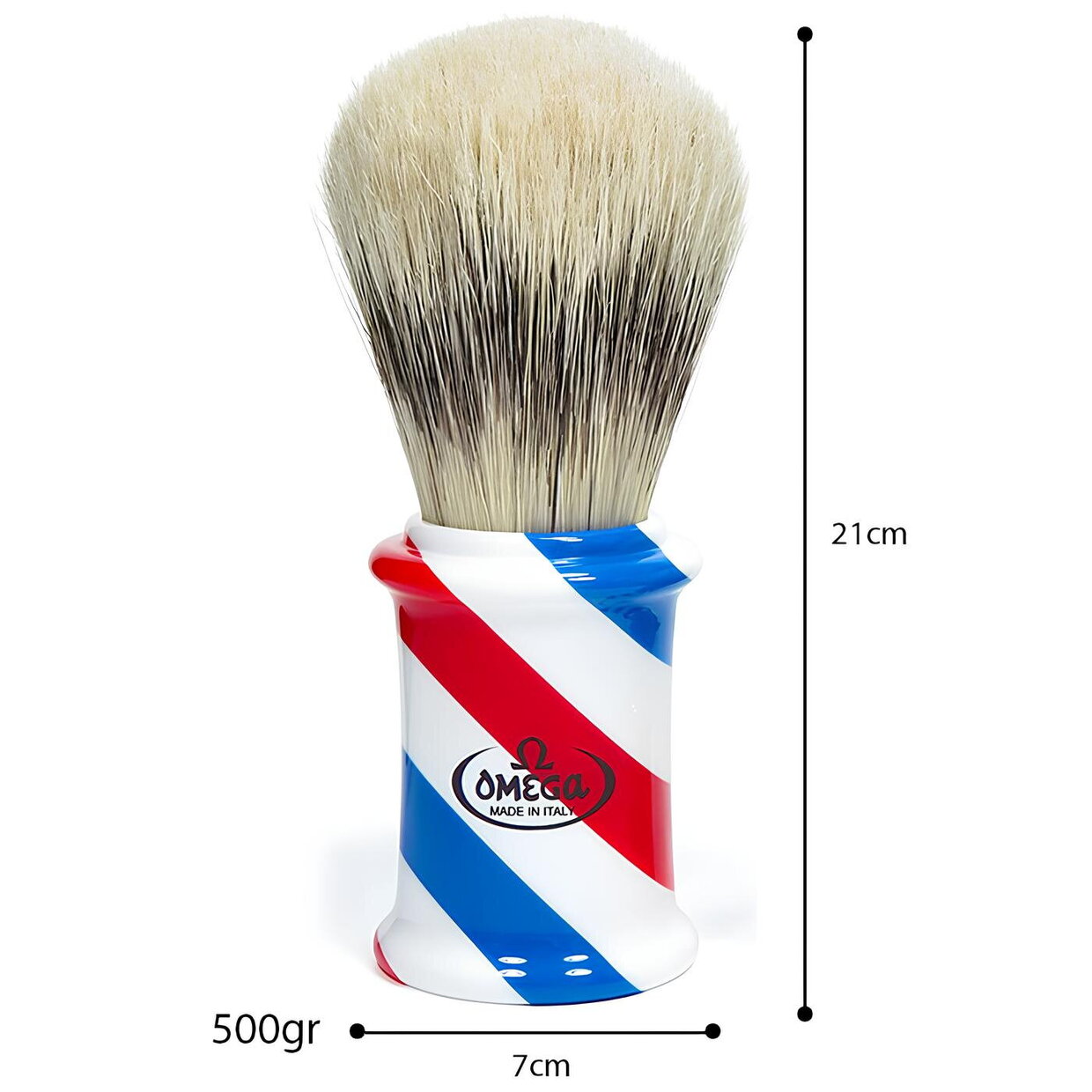 Omega shaving brush giant italian flag exhibition model pure bristle 
