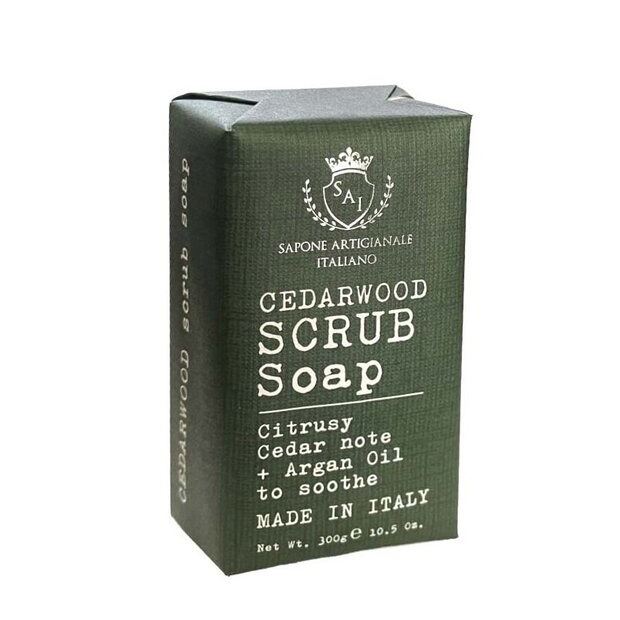Saponificio Varesino Cedarwood Scrub - Paper Wrapped Soap 300g 