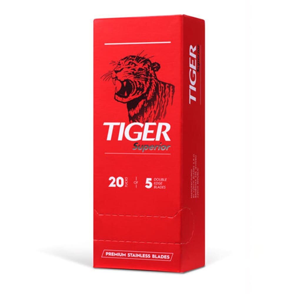 5 double edge razor blades stainless steel Tiger Superior 