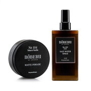 Подарочный набор для укладки волос Noberu of Sweden Pomade Matte & Sea Salt Water Set: secondary picture