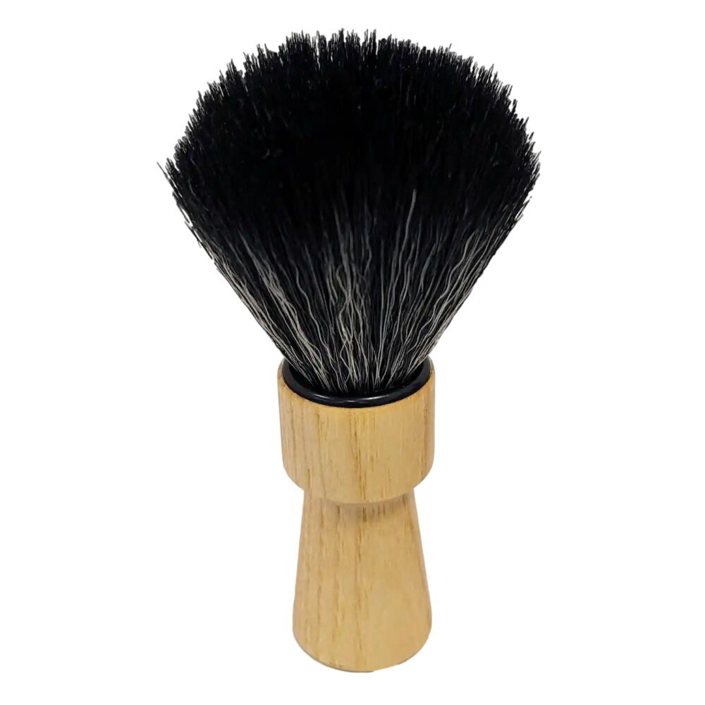 Merkur shaving brush synthetic HICKORY WOOD, Black Fibre Synthetic 