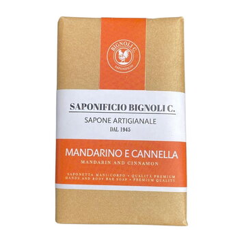 Saponificio Bignoli hand and body soap bar Mandarin and Cinnamon 150g