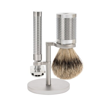 Muehle ROCCA - Pure Badger Shaving brush, safety razor, and stand set