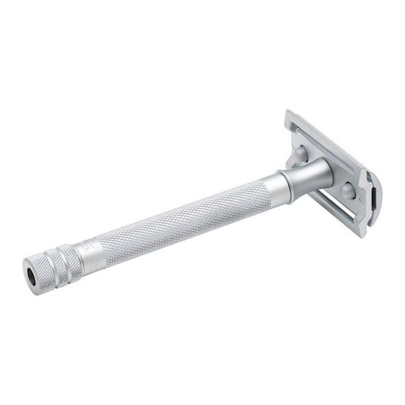 Merkur SAFETY RAZOR 22C SATIN−CHROME−PLATED, straight and open tooth comb 
