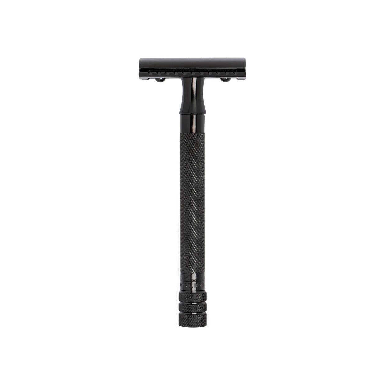Merkur DE Razor 23B, Straight Comb, Long Handle, Bright Chrome / PVD Black 