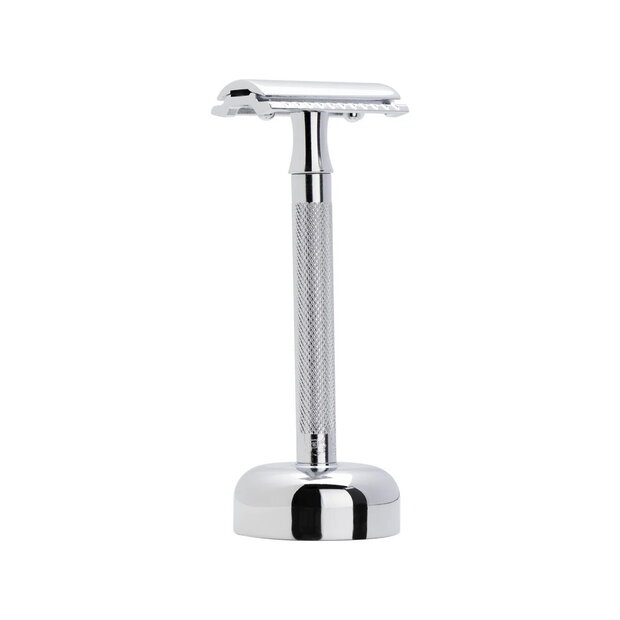 Merkur Razor Set 2-pieces (Razor 23 001, and Stand 4005 001), Bright Chrome