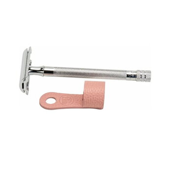 Merkur Pink Coloured Razor Holder Made of Leather