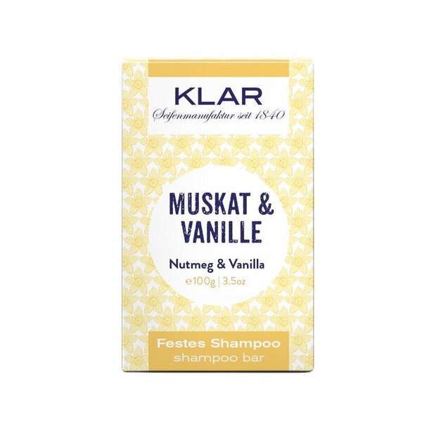 Klar festes Shampoo Muskat&Vanille 100g