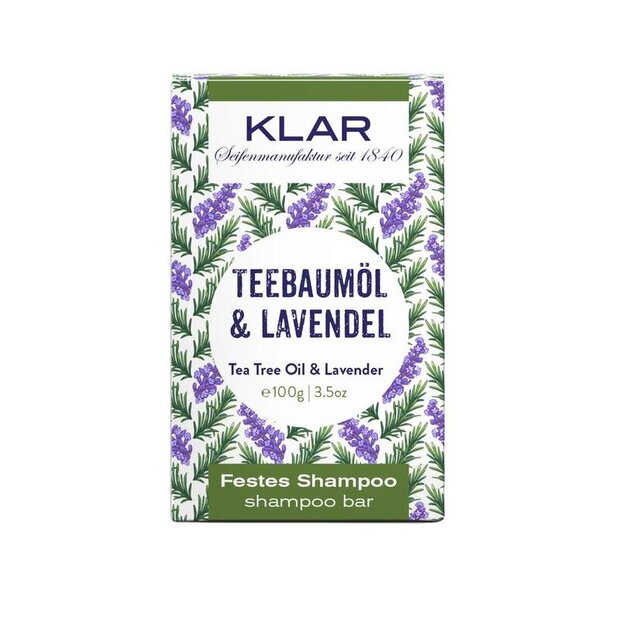 Klar Festes Shampoo Teebaumöl&Lavendel 100g