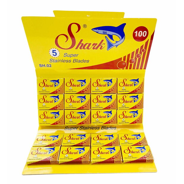 Shark Razor Blades Double Edge. Super Stainless. 100 Blades