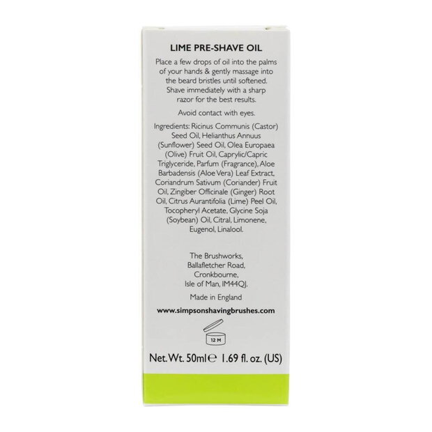 Simpson Pre shave Oil 50ml Lime