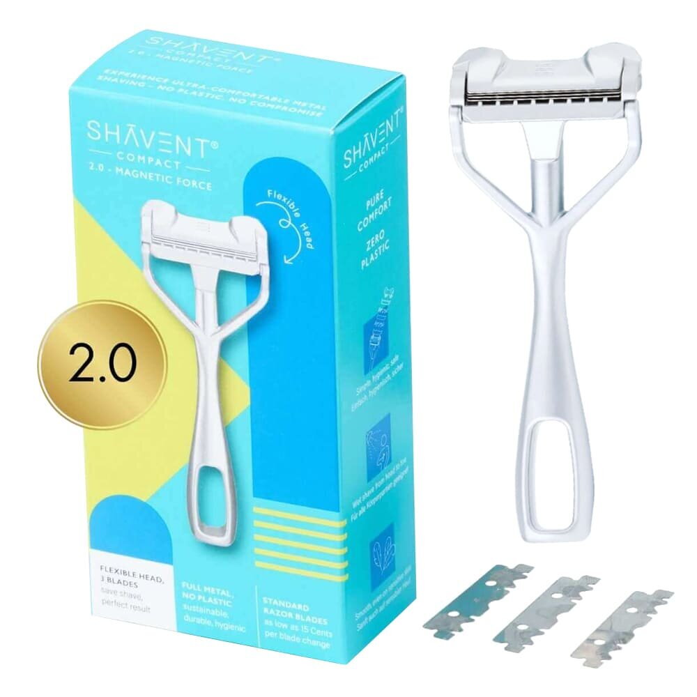 Shavent safety razor single edge Compact 2.0 Magnetic Matte Chrome 
