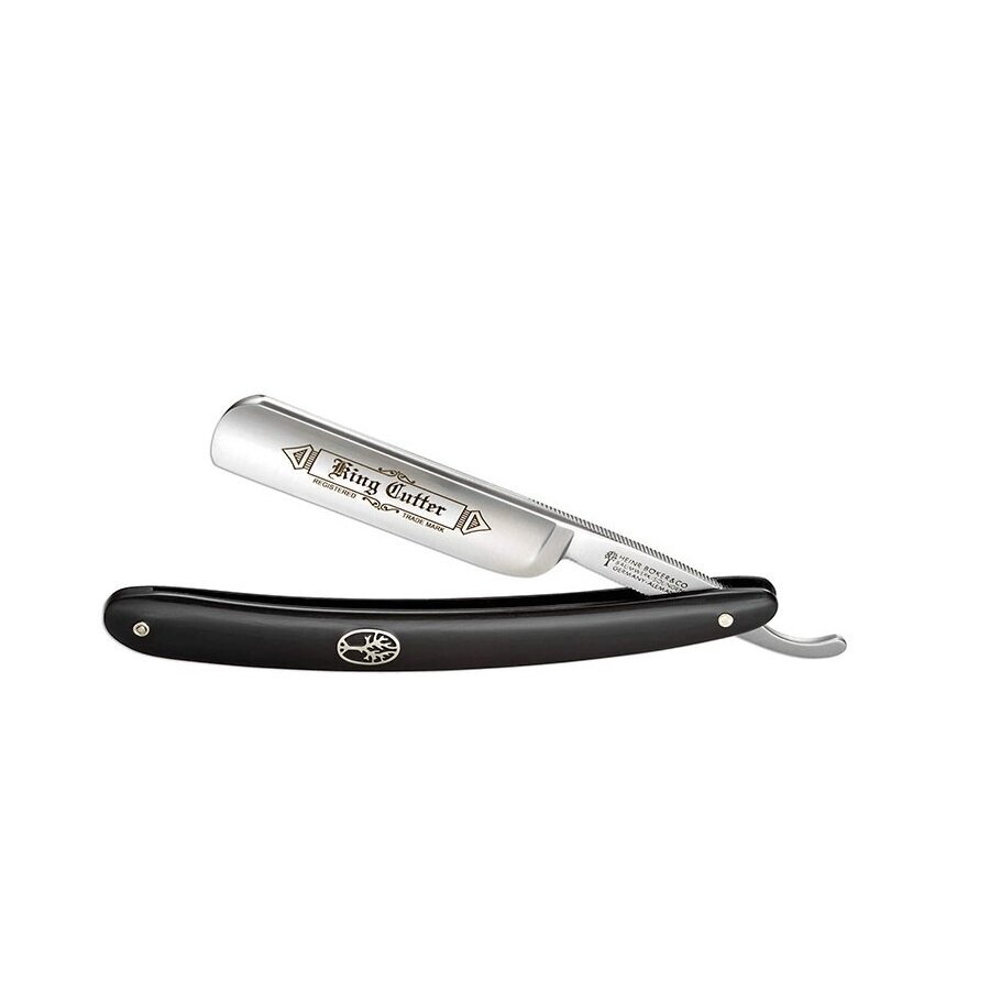 Boker straight razor king cutter black 5/8 round point 