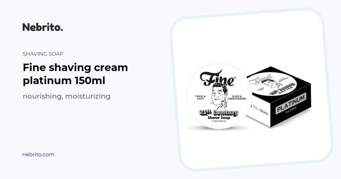 Мыло для бритья Fine Platinum Питательное, увлажняющее, 150 мл купить