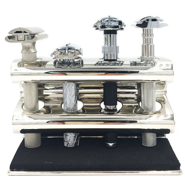 Parker Deluxe Chrome safety razor caddy