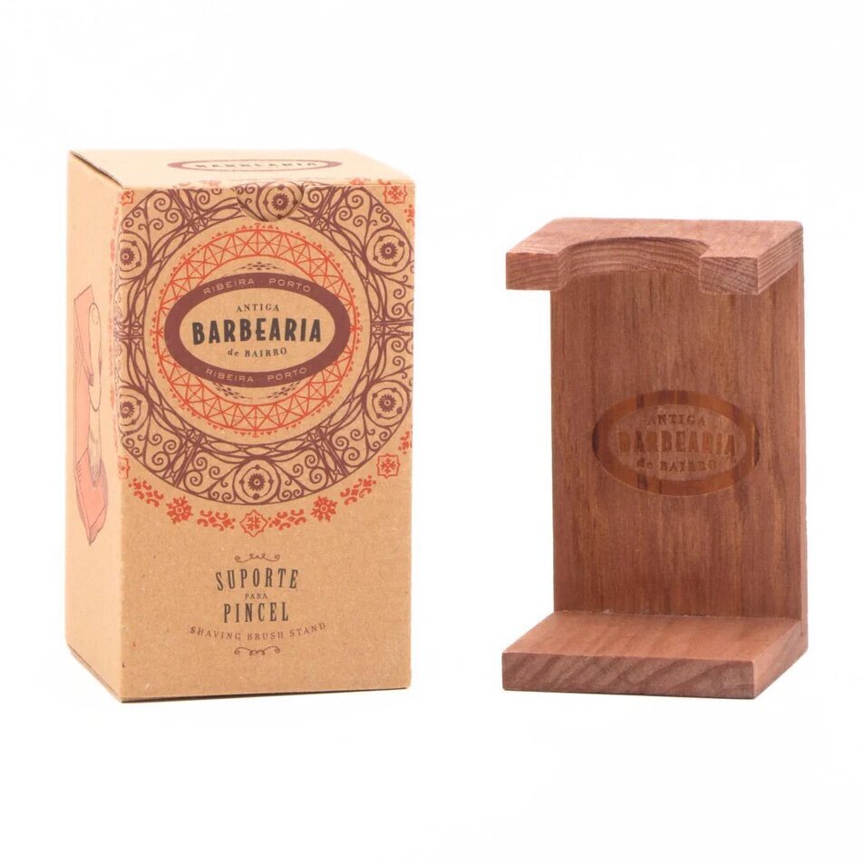 Antigua Barbearia de Bairro Shaving Brush Wooden Holder 