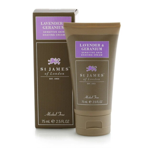 St. James of London Lavender & Geranium Shaving Cream 75ml 