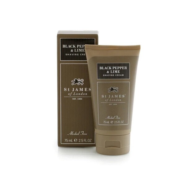 St. James of London Black Pepper & Lime Shaving Cream 75ml 