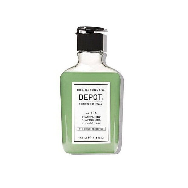 Depot 406 transparent shaving gel brushless 100ml 